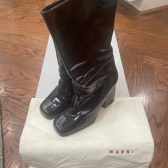 Marni burgundy patent leather boots - Picture 2 of 3